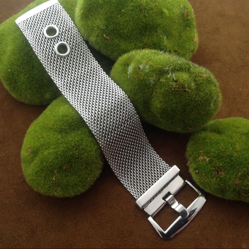 Mid-Century Milanese Mesh Buckle Bracelet